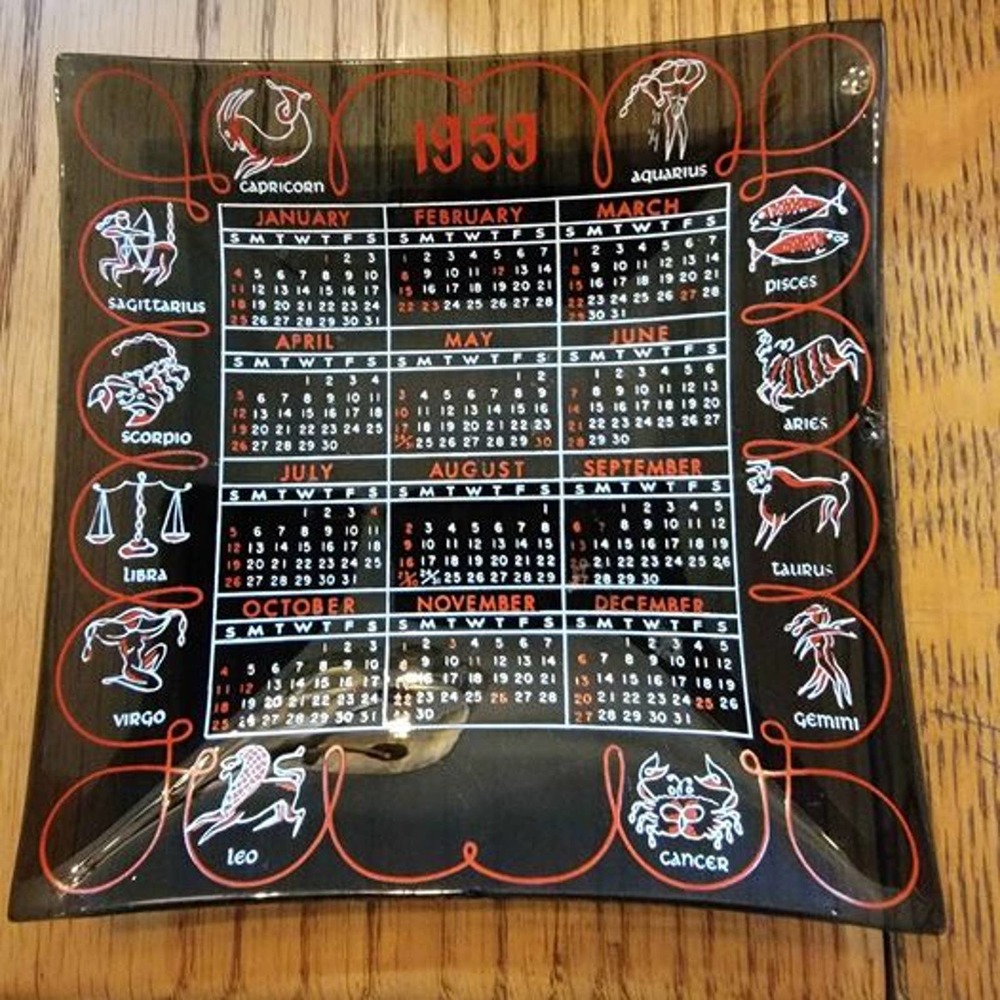 Vintage ashtray zodiac 1959 5x5